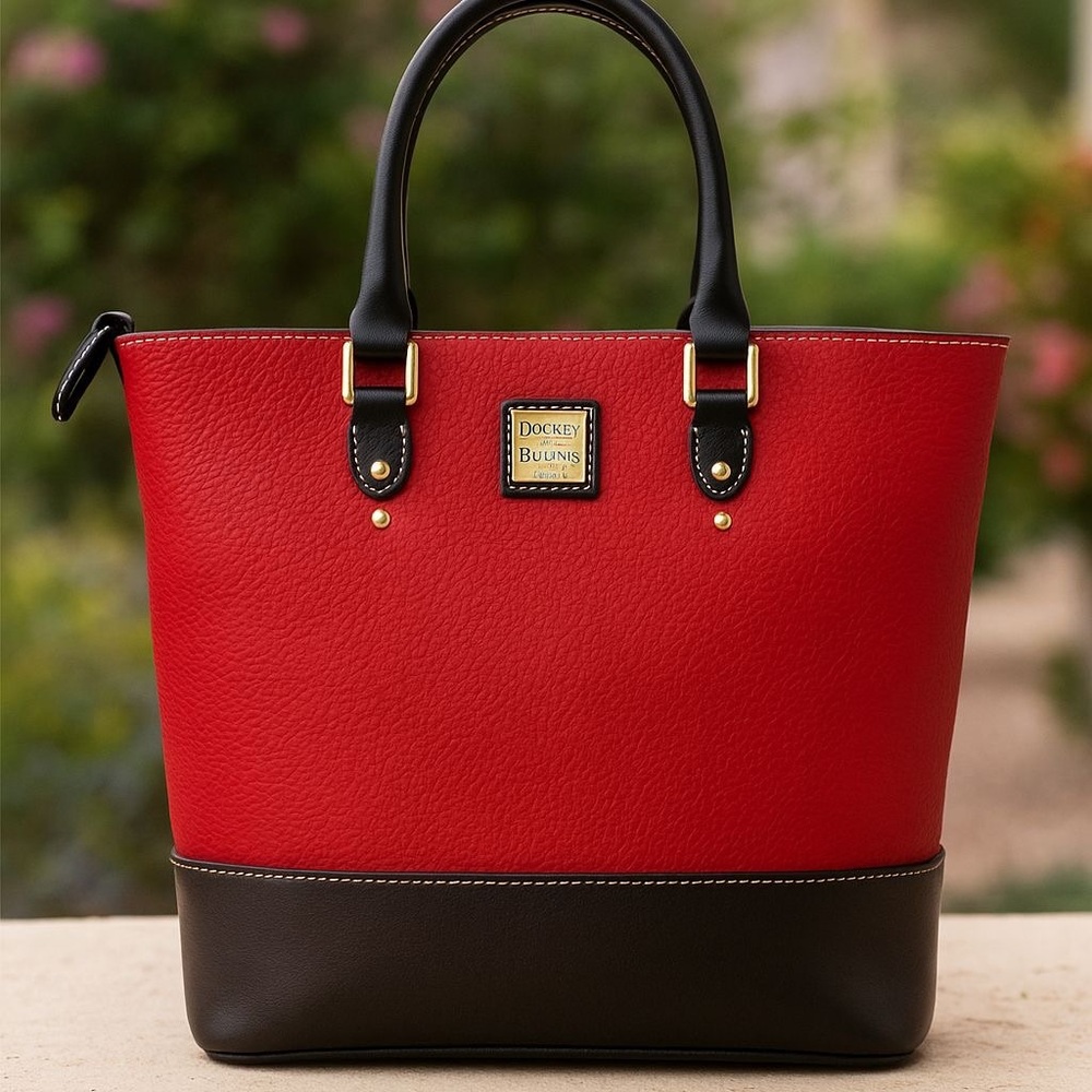 Dooney & Bourke Red and 
Black/Brown Tote Bag